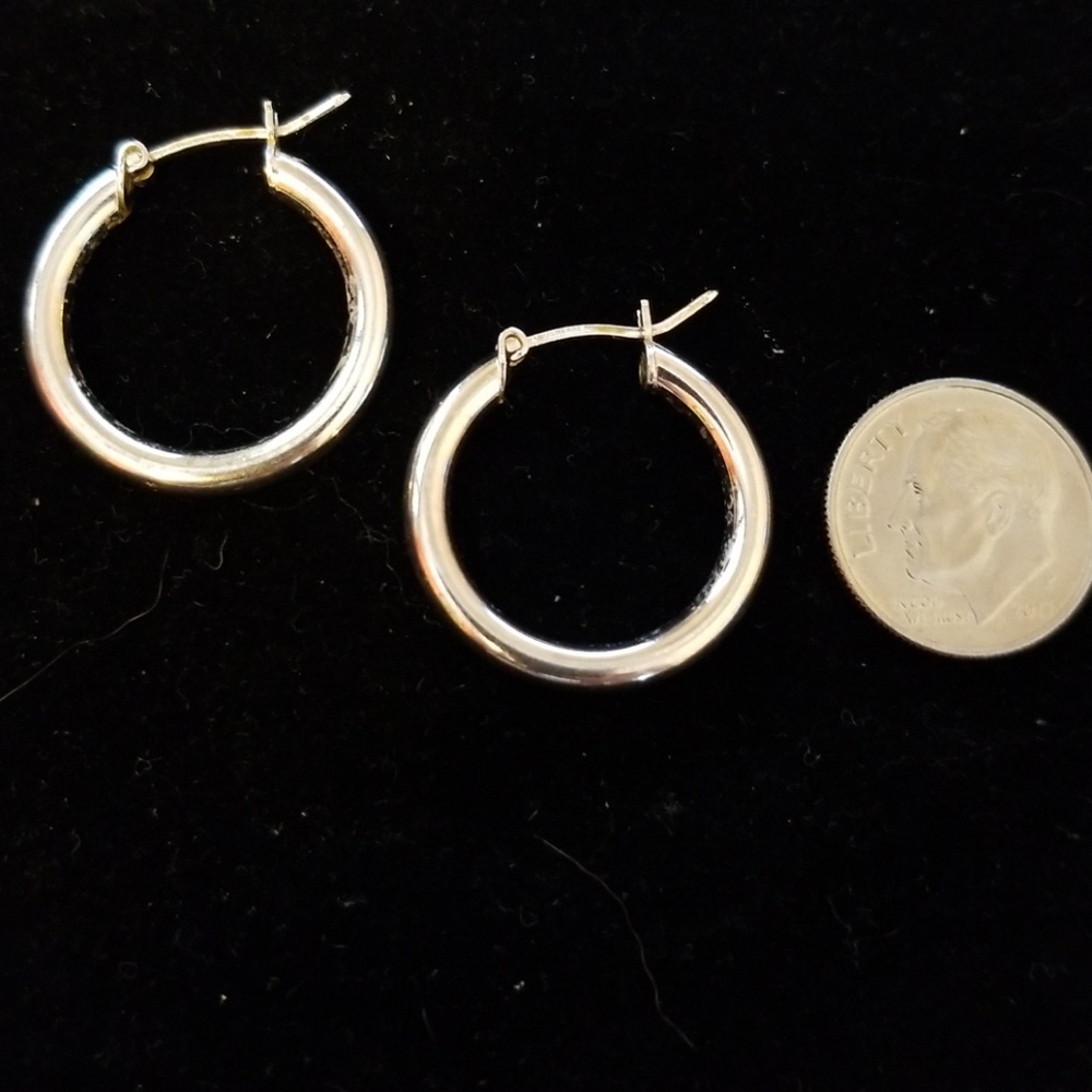 Sterling Silver Round Hoop Earrings